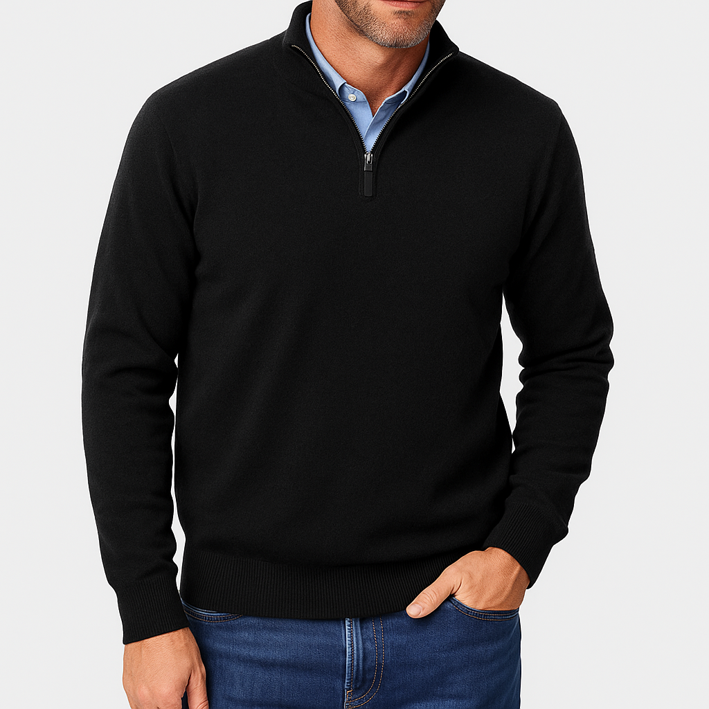 Herre Zip Krave Strik Sweater Casual Stil 4