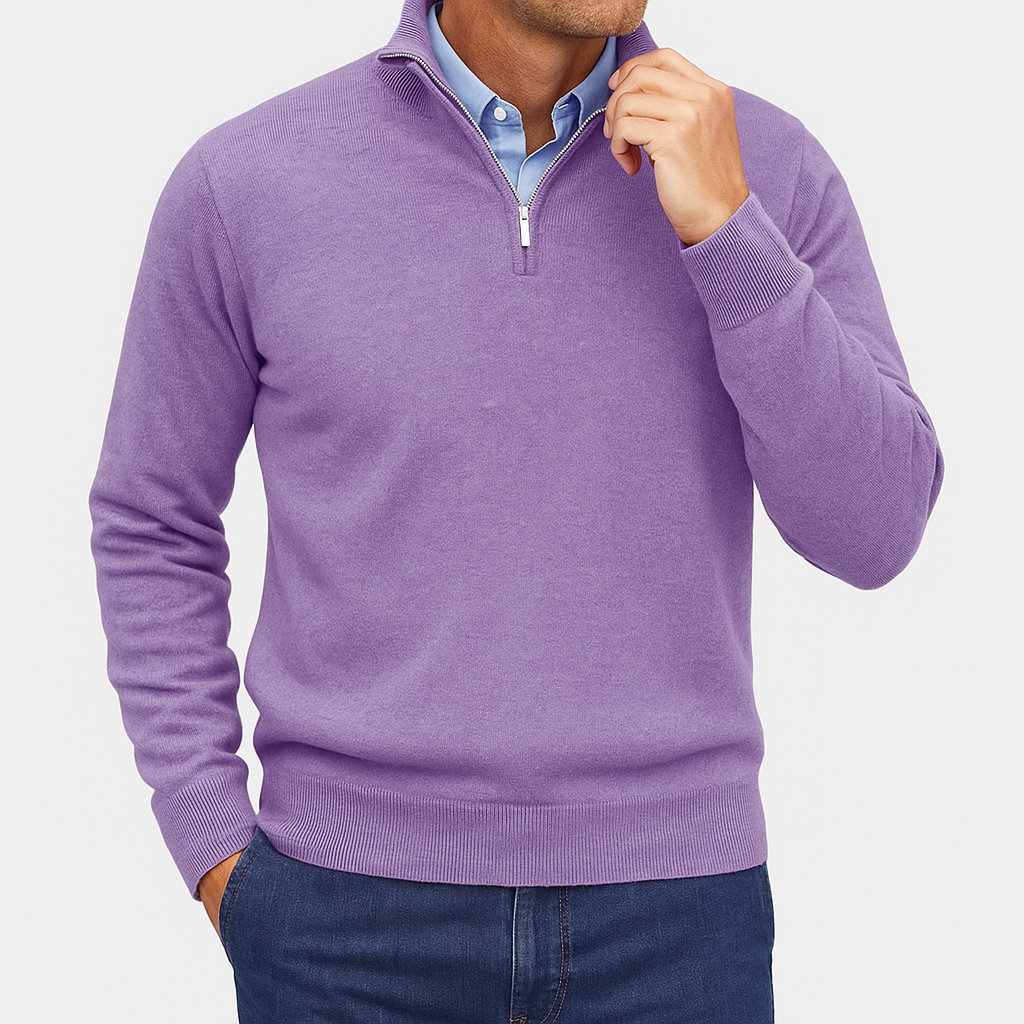 Herre Zip Krave Strik Sweater Casual Stil 6