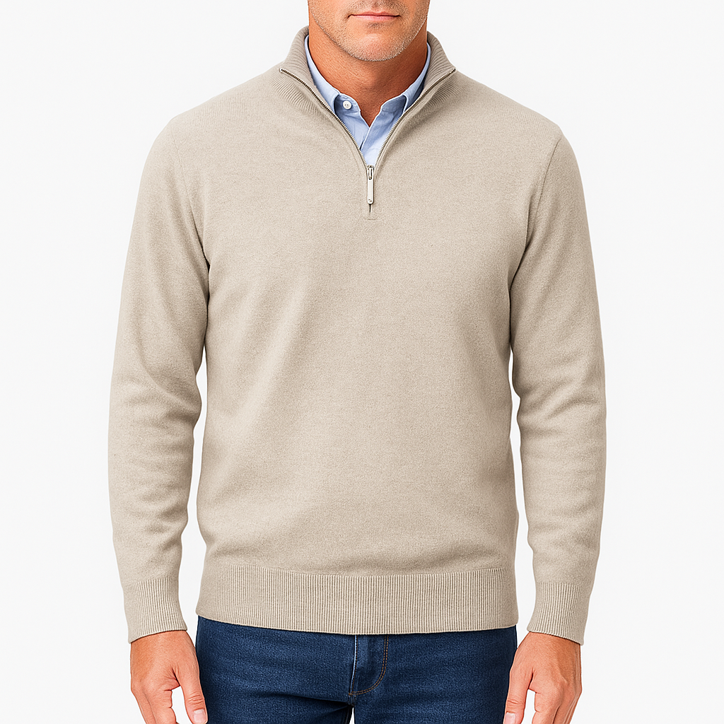 Herre Zip Krave Strik Sweater Casual Stil 7