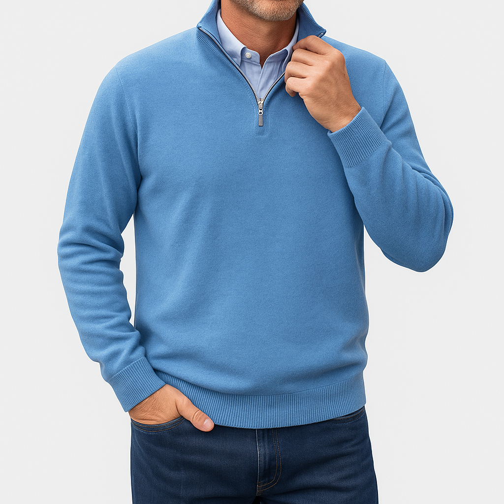 Herre Zip Krave Strik Sweater Casual Stil 9