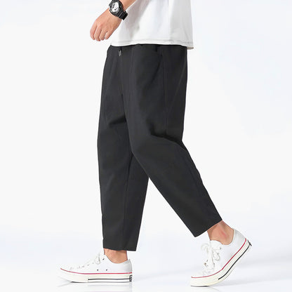 Herrebukser Cropped Casual Stil med Justerbar Snøre 4
