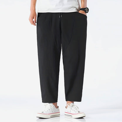 Herrebukser Cropped Casual Stil med Justerbar Snøre 5