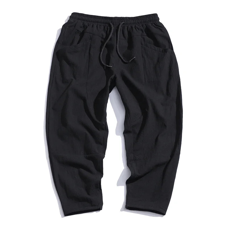 Herrebukser Cropped Casual Stil med Justerbar Snøre 7