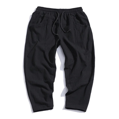 Herrebukser Cropped Casual Stil med Justerbar Snøre 7