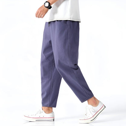 Herrebukser Cropped Casual Stil med Justerbar Snøre 9