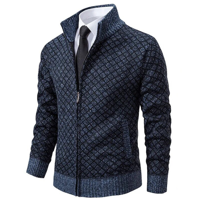 Herrecardigan Jakke Jacquard Soft Comfort 1