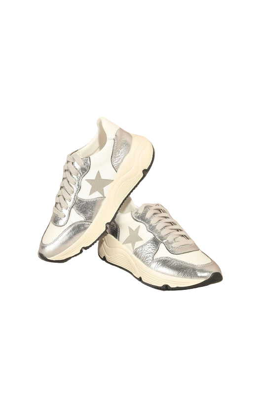 Herrensneakers Casual Athletic Stil i Sølv 0