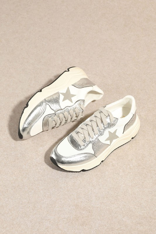 Herrensneakers Casual Athletic Stil i Sølv 1