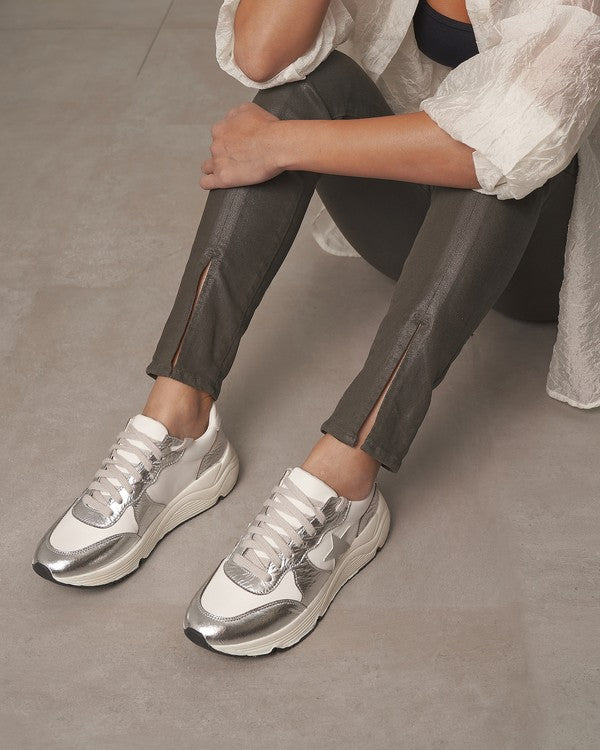 Herrensneakers Casual Athletic Stil i Sølv 2