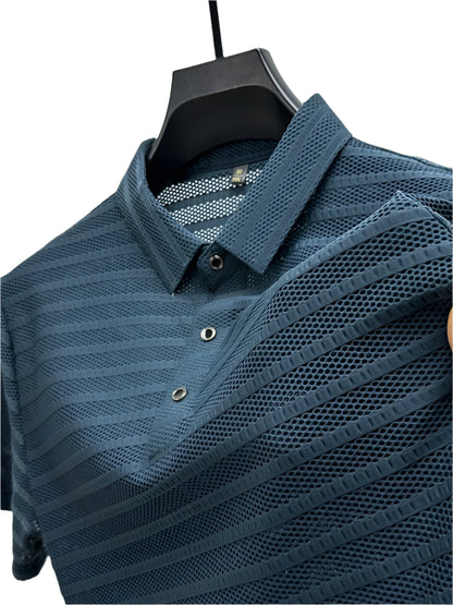 Herres Silke Skjorte Casual Mesh Design 0