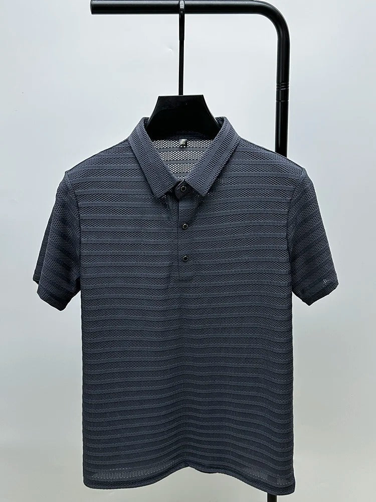 Herres Silke Skjorte Casual Mesh Design 3