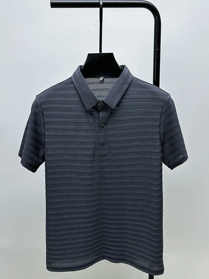 Herres Silke Skjorte Casual Mesh Design 3