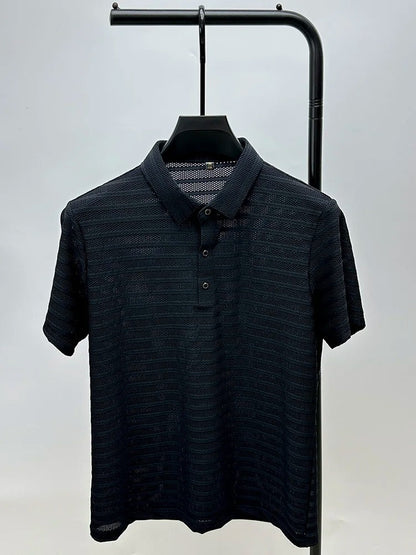 Herres Silke Skjorte Casual Mesh Design 7