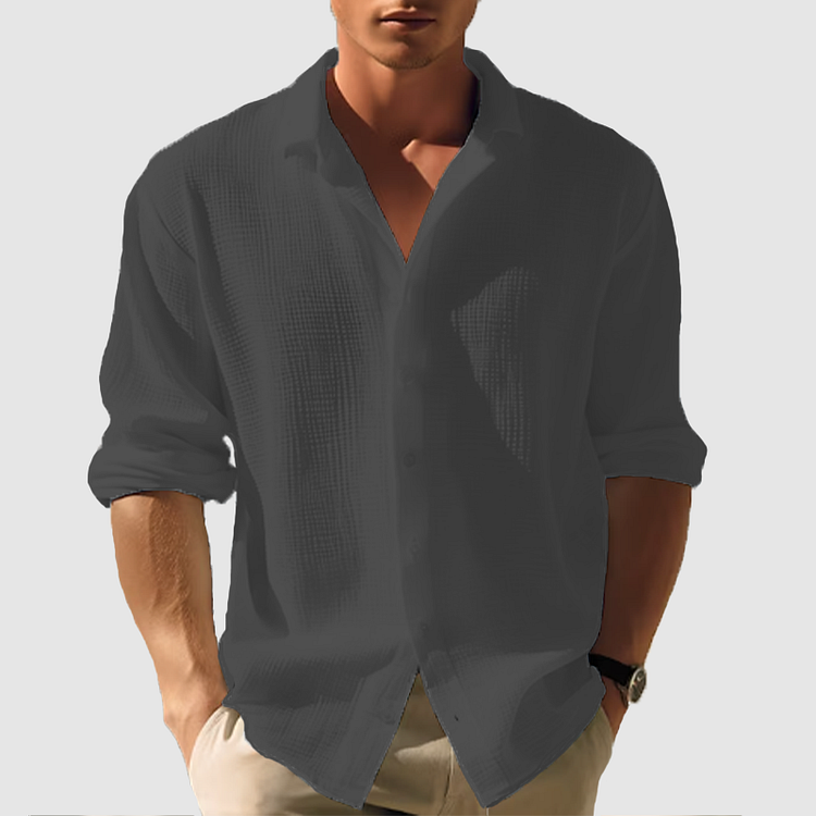 Herreskjorte Langærmet Button-Down 100% Bomuld til Mænd 6