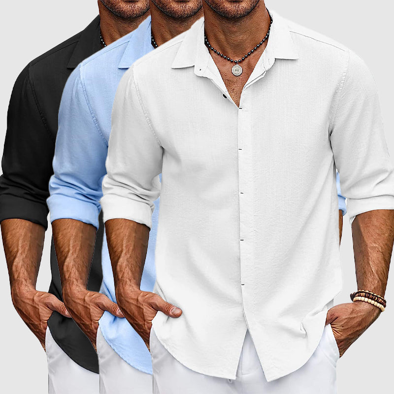 Herreskjorte med lange ærmer og klassisk stil 4