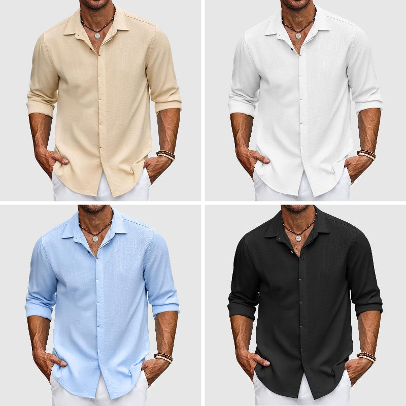 Herreskjorte med lange ærmer og klassisk stil 5