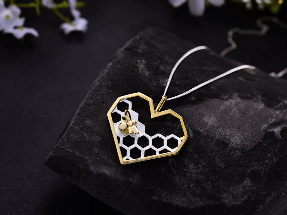 Honeycomb Hjerte Halskæde