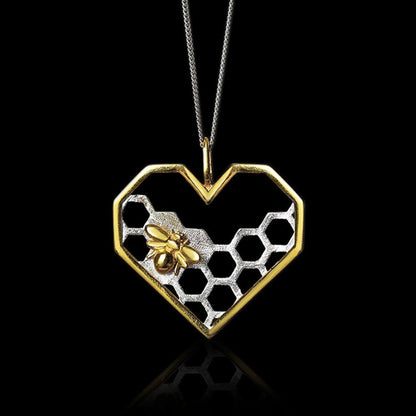 Honeycomb Hjerte Halskæde