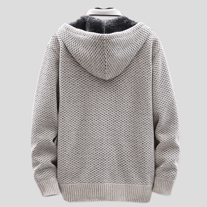 Hoodie til mænd med strikdesign 1