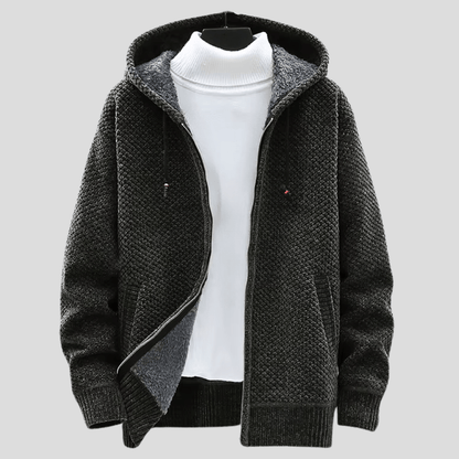 Hoodie til mænd med strikdesign 2