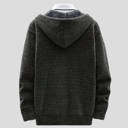 Hoodie til mænd med strikdesign 3