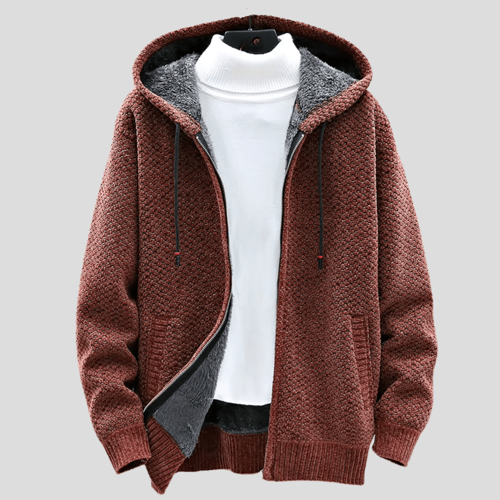 Hoodie til mænd med strikdesign 4