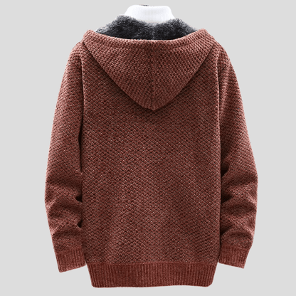 Hoodie til mænd med strikdesign 5