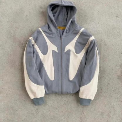 Hoodies Mænd Hættetrøje med Lynlås og Patchwork Design 2