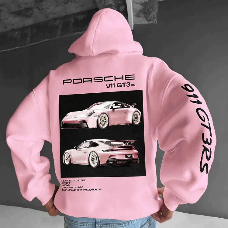 Hoodies Mænd Oversized Med Raceprint Blød Bomuldsblanding 1