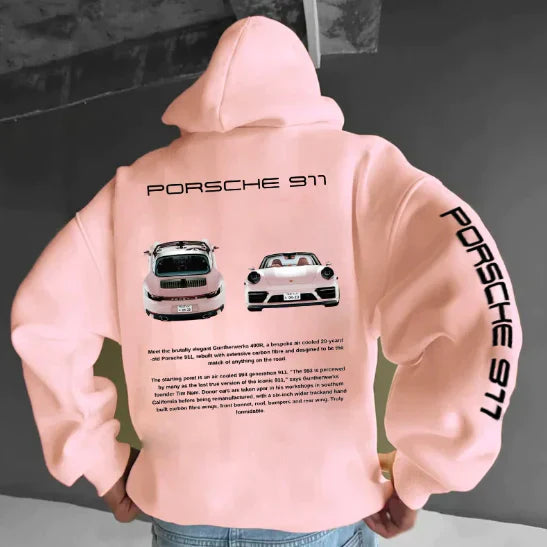 Hoodies Mænd Oversized Med Raceprint Blød Bomuldsblanding 2