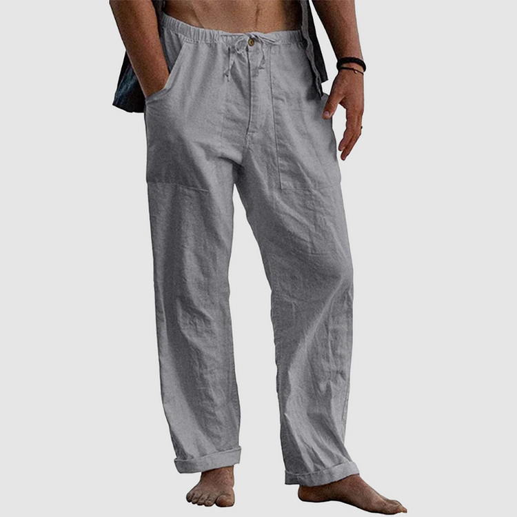Hørbukser Mænd Casual Stil med Elastisk Talje 4