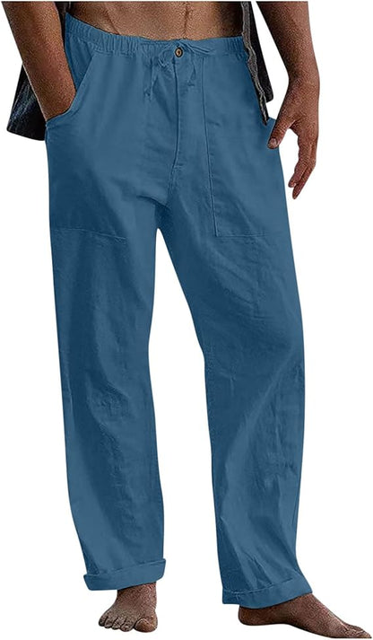 Hørbukser Mænd Casual Stil med Elastisk Talje 9