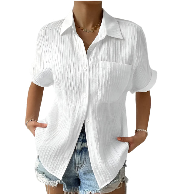 Variant image for Skjortebluse Dame Ståkrave Let Åndbart Materiale-1