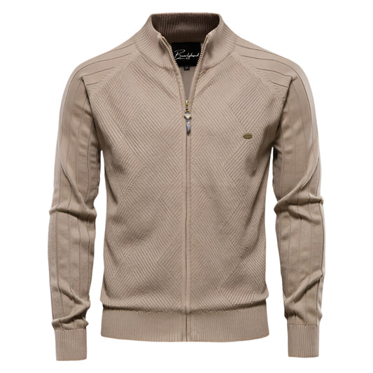 Herre Cardigan Fuld Lynlås Argyle Mønster