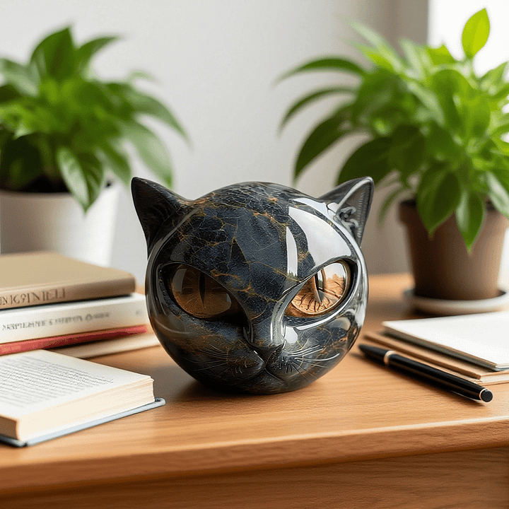 Kattehoved Skulptur Mystisk Design 5