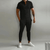 Herre Joggingpak Sporty Stil Halv Zipper Blødt Åndbart Stof-4