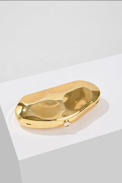 Kvindernes Clutch Taske Struktureret Design Med Aftagelig Kædestrop 2