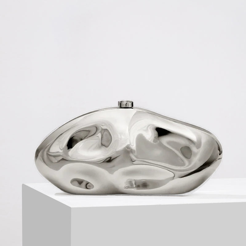 Kvindernes Clutch Taske Struktureret Design Med Aftagelig Kædestrop 4