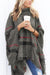 Kvindernes Farveblok Poncho Sweater med Høj Krave og Kvaster 3