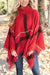 Kvindernes Farveblok Poncho Sweater med Høj Krave og Kvaster 7