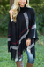 Kvindernes Farveblok Poncho Sweater med Høj Krave og Kvaster 8