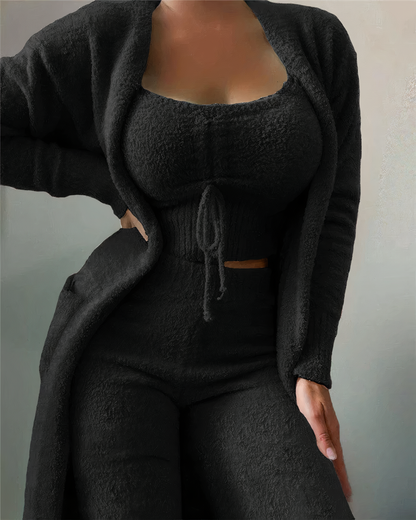 Kvinders 3-delt Pyjamassæt med Sporty Stil 1