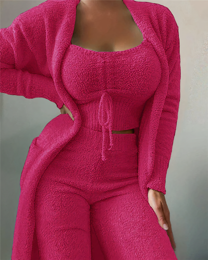 Kvinders 3-delt Pyjamassæt med Sporty Stil 2