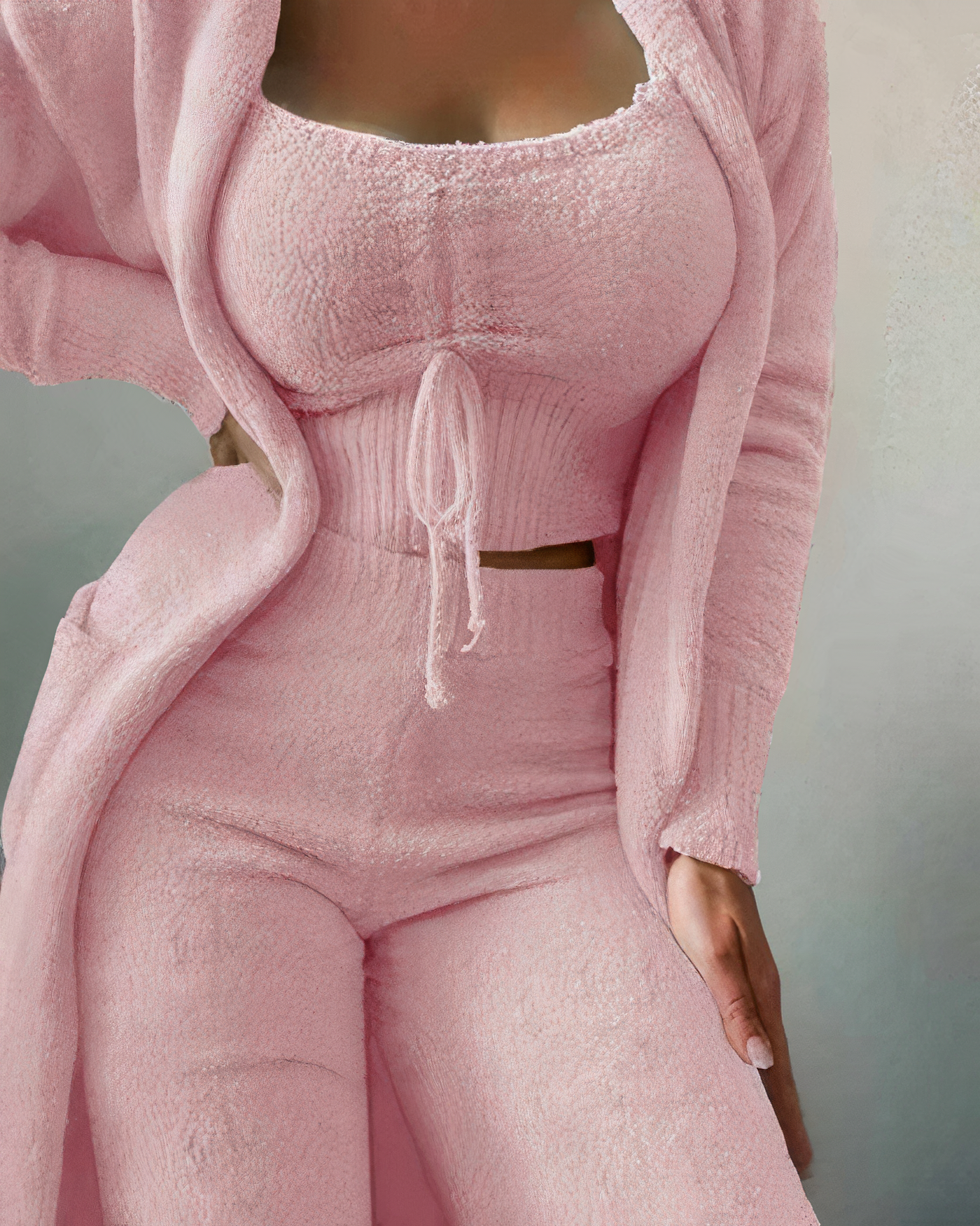 Kvinders 3-delt Pyjamassæt med Sporty Stil 3