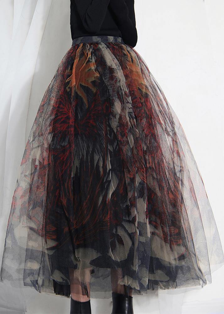 Kvinders A-Line Nederdel i Sort Blonde Tulle 2