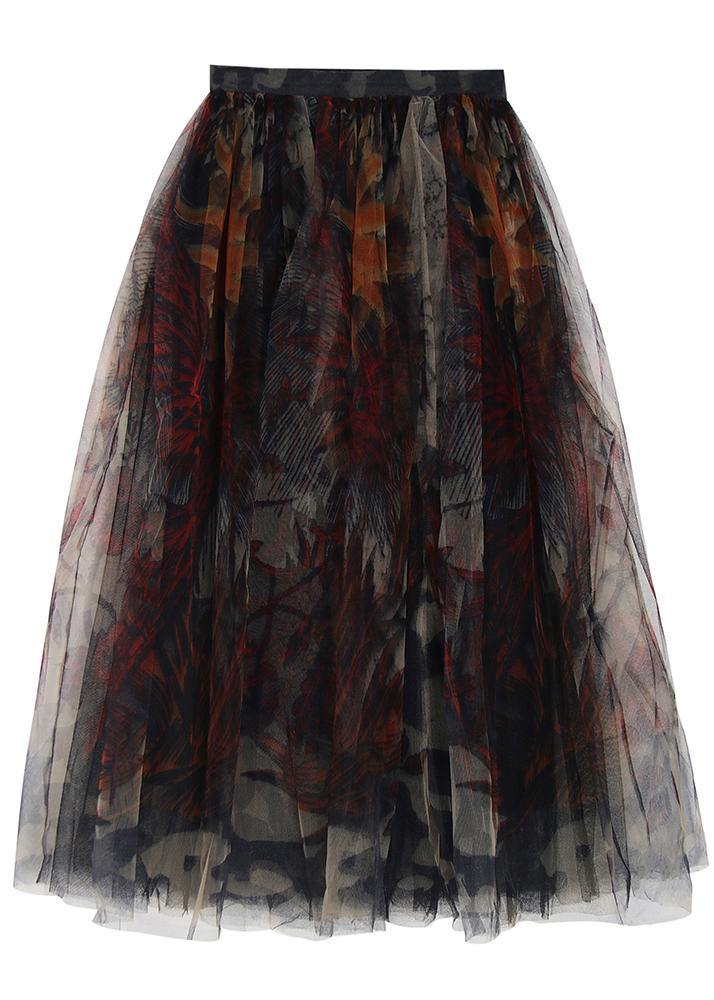 Kvinders A-Line Nederdel i Sort Blonde Tulle 3