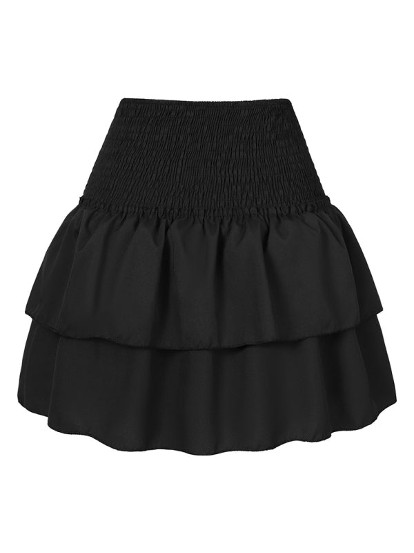 Kvinders A-line Skirt Ruffled Floral Polyester 8