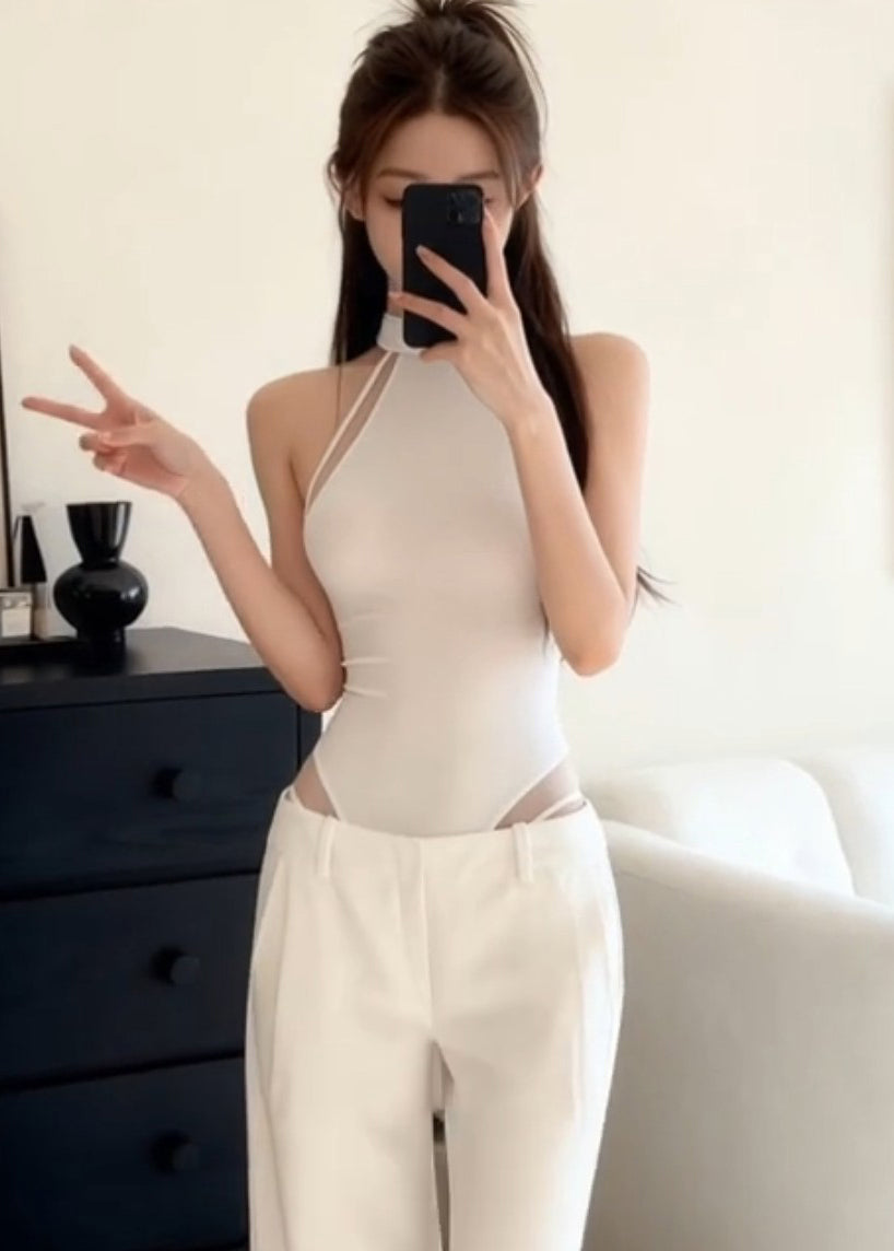 Kvinders Ærmeløs Halter Jumpsuit med Løs Pasform 4