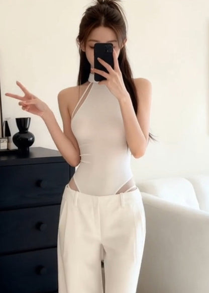 Kvinders Ærmeløs Halter Jumpsuit med Løs Pasform 4