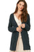 Kvinders Åben Cardigan Chunky Strik Grøn 0